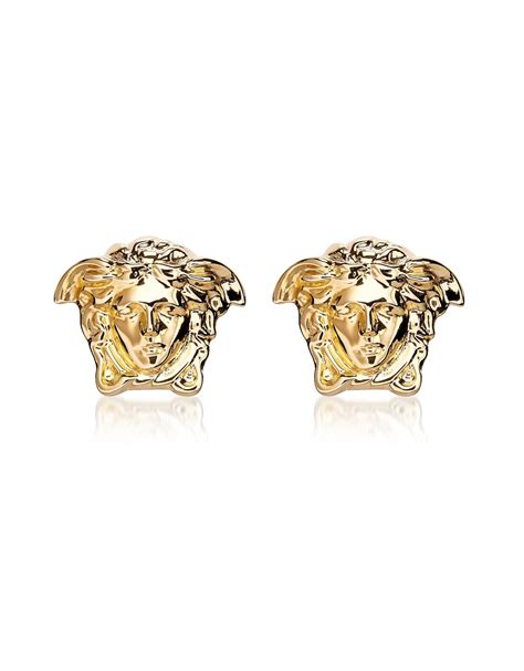 versace gold medusa stud earrings|versace medusa earrings gold.